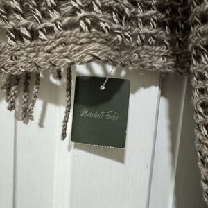 Cashmere Throw Blanket Fringe Marshall Fields Open Weave Cocoa NWT 50" X 40"